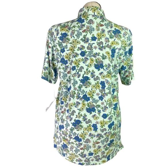 Nike Shirt Men L Blue Dri-Fit Player Floral Lightweight Short Sleeve Golf Polo - Picture 3 of 12